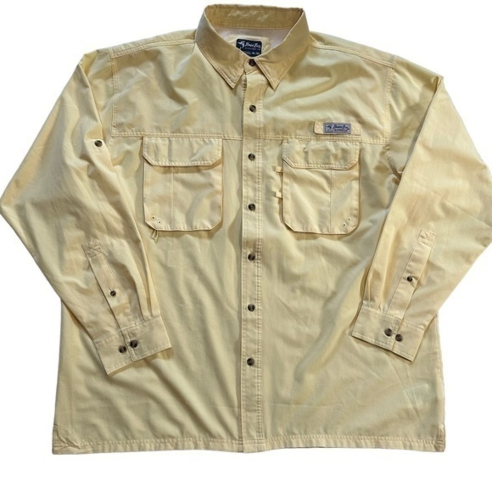 Bimini Bay Outdoor Vented Button Up Long Sleeve Fishing Shirt Men’s‎ 2XL Yellow